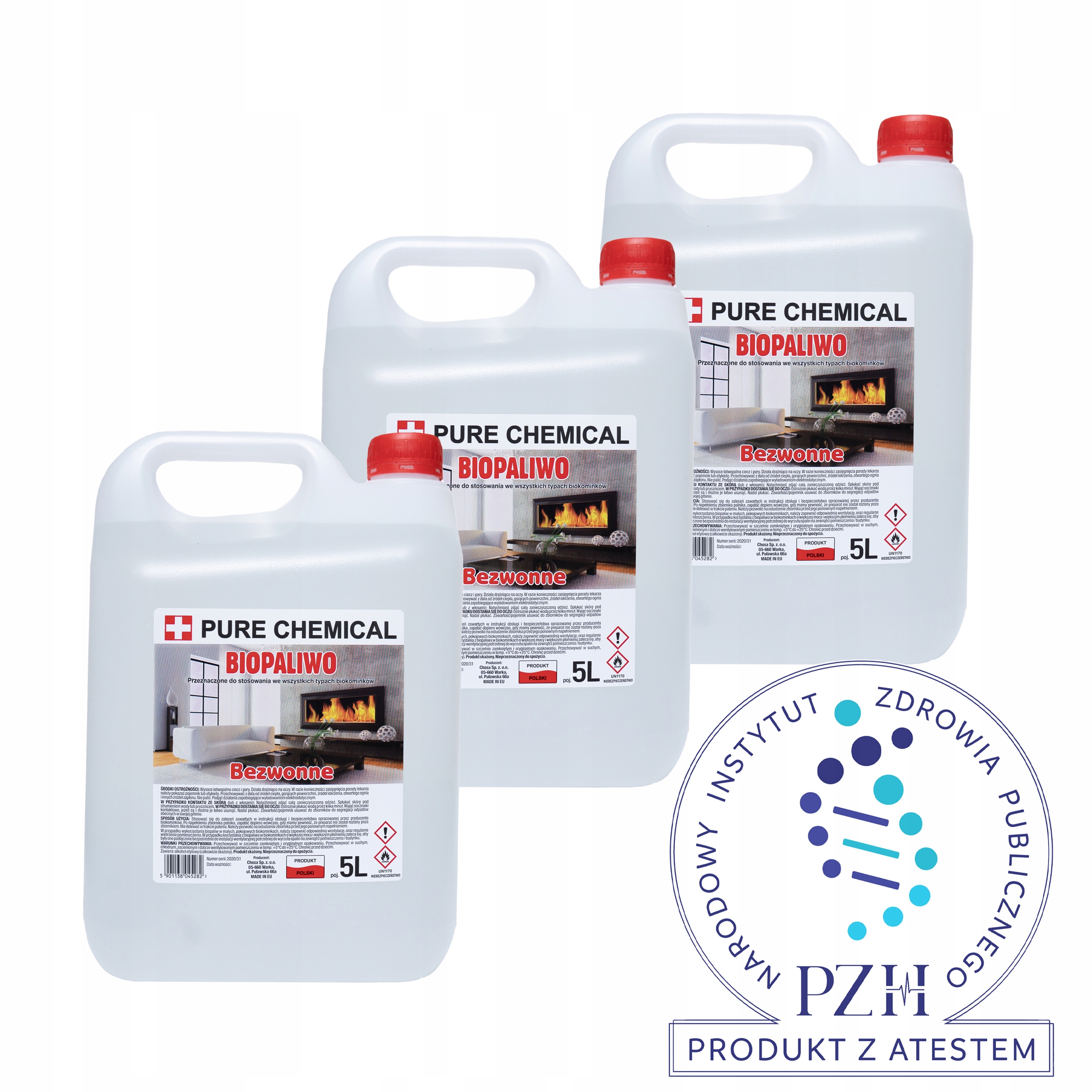 Biopalivá Pure Chemical bez zápachu 3 x 5 l